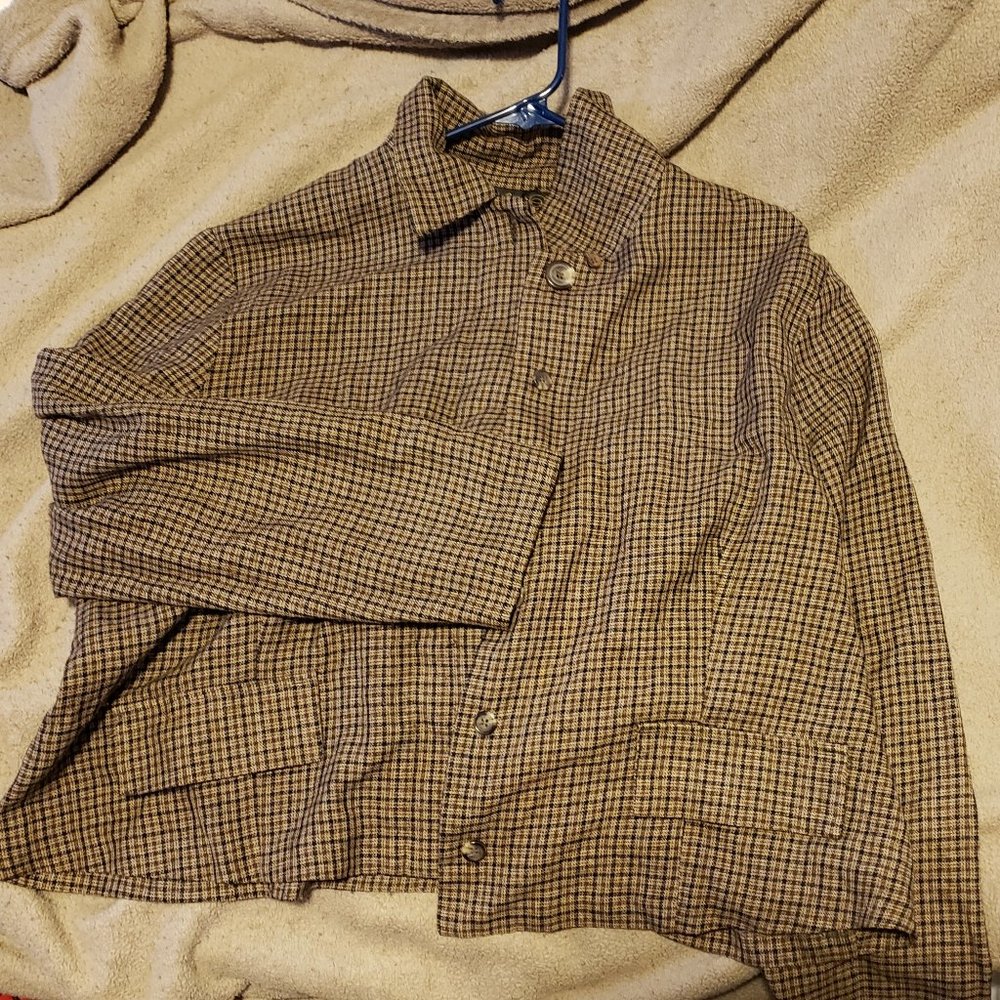Ashley Stewart Plaid Button Up